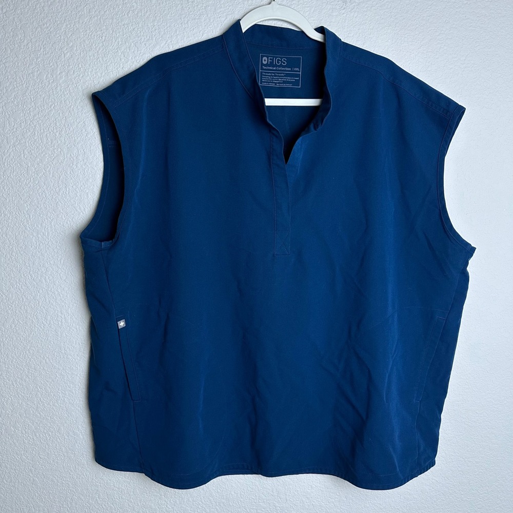 FIGS Rafaela Sleeveless Scrub Top Blue XXL Technical Collection‎ WXXSW1003N